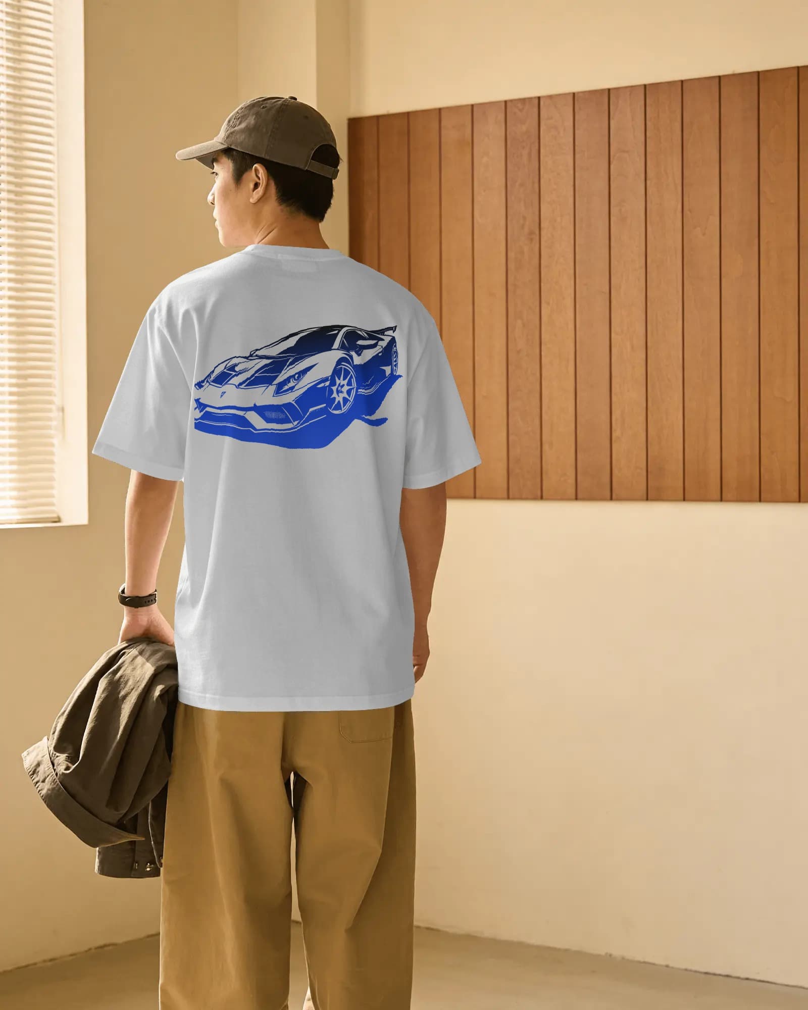 Frenzzy's Unisex Oversized Tee - French Thick Cotton : Rev The Ghini Edition